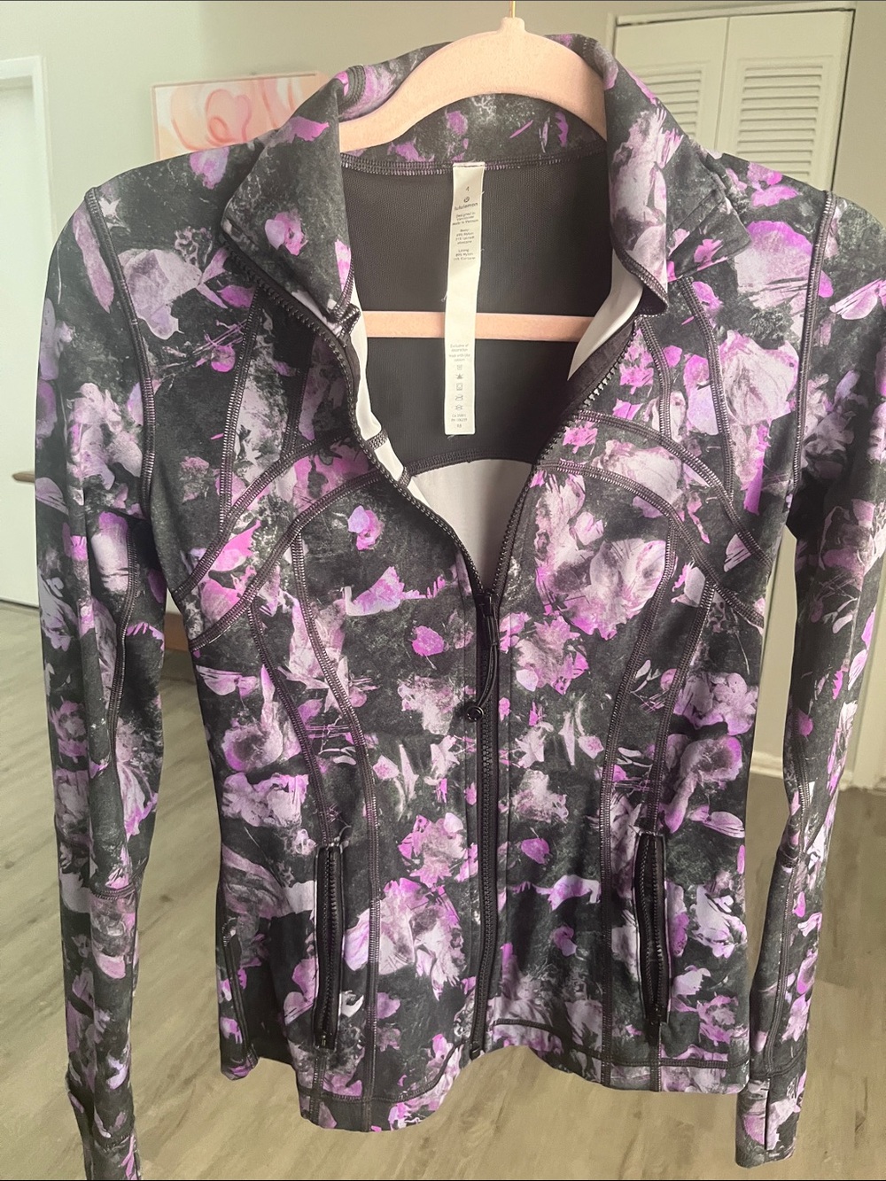 lululemon athletica Black & Purple Floral Define Jacket